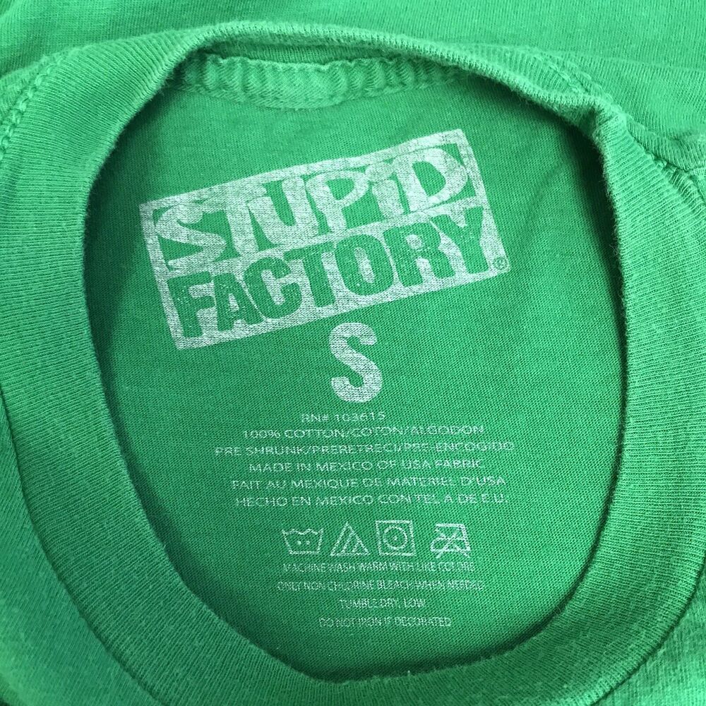 Stupid Factory T Shirt Mens Small Green Photo Of My Balls Baseball Basketball - Picture 6 of 6